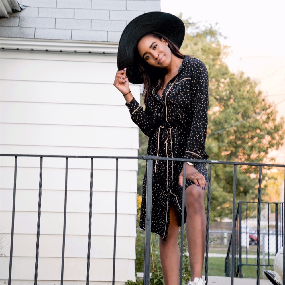 Polka Dot Black Long Dress